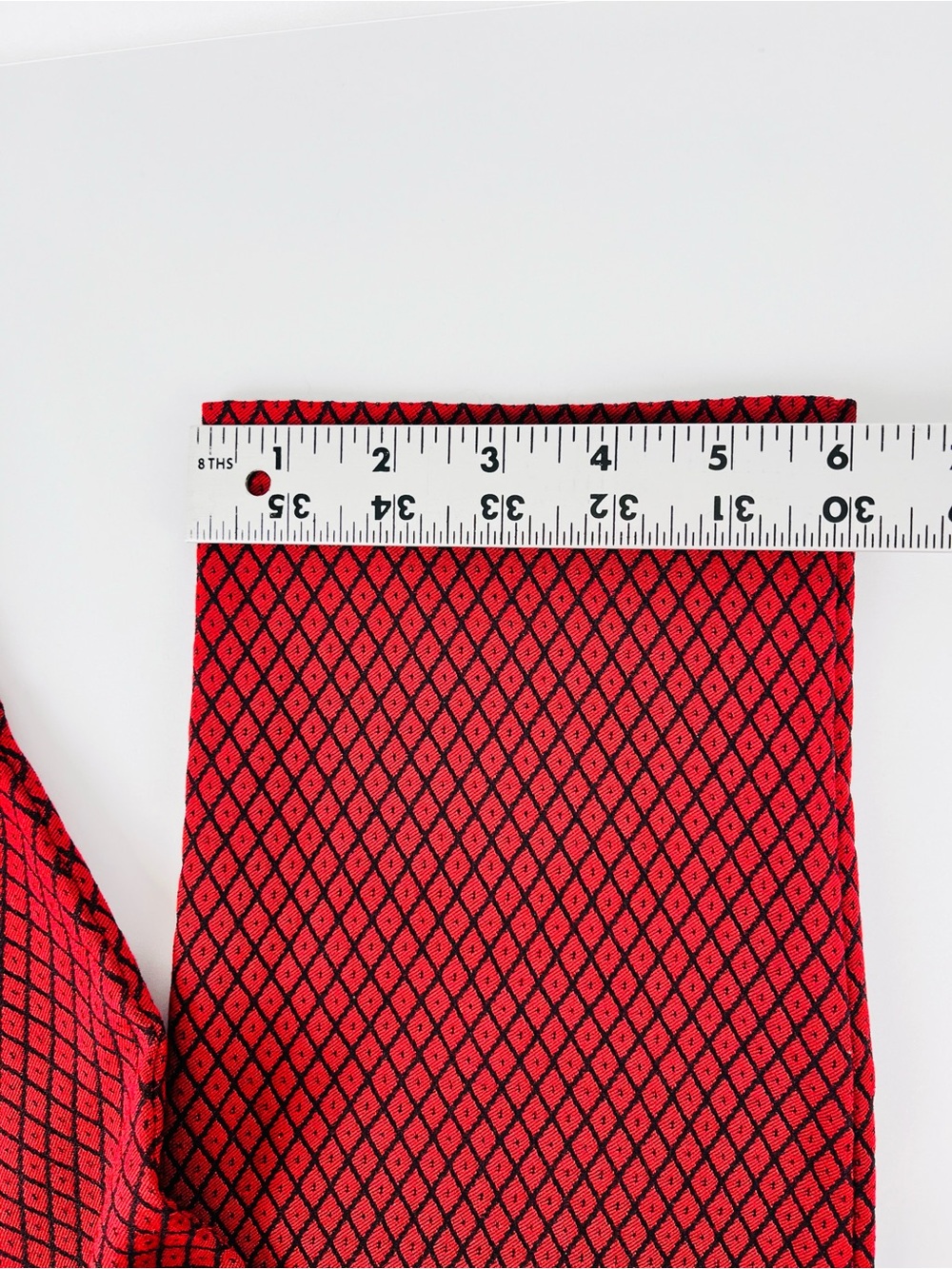 ELLE Geometric Diamond Pattern Pull-On Ankle Pants High Waisted Black Red Size M - Picture 7 of 11